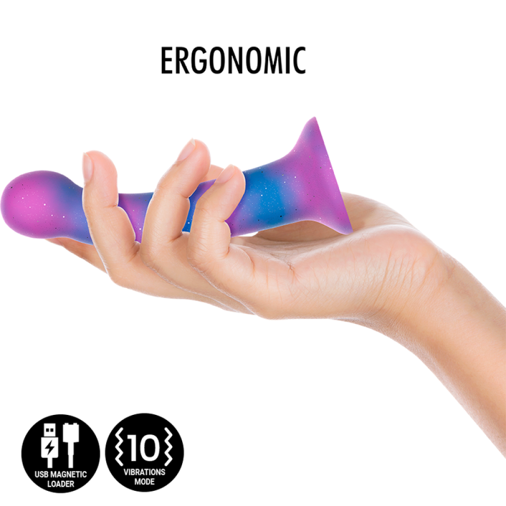 Dion Galactic Small Vibrating Silicone Dildo with Brocade