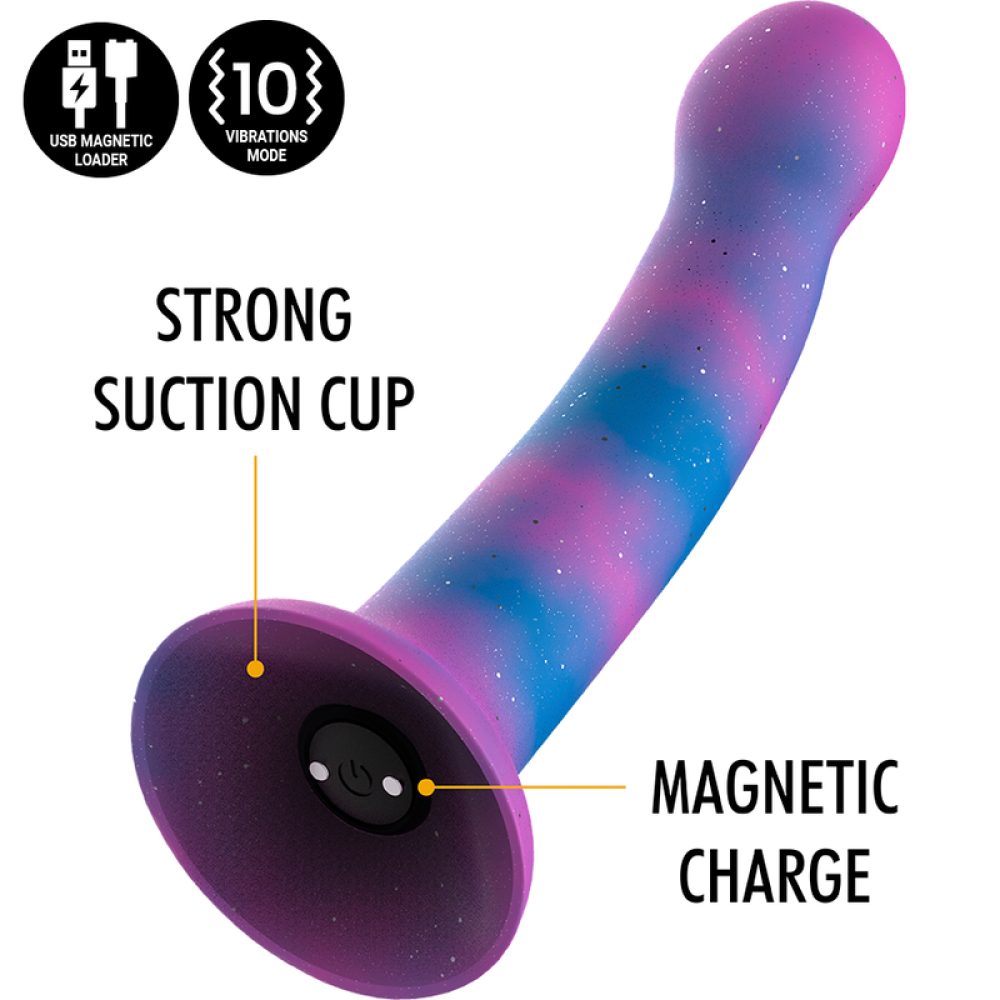 Dion Galactic Small Vibrating Silicone Dildo with Brocade