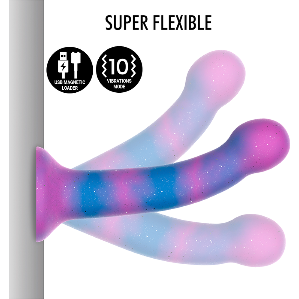 Dion Galactic Small Vibrating Silicone Dildo with Brocade