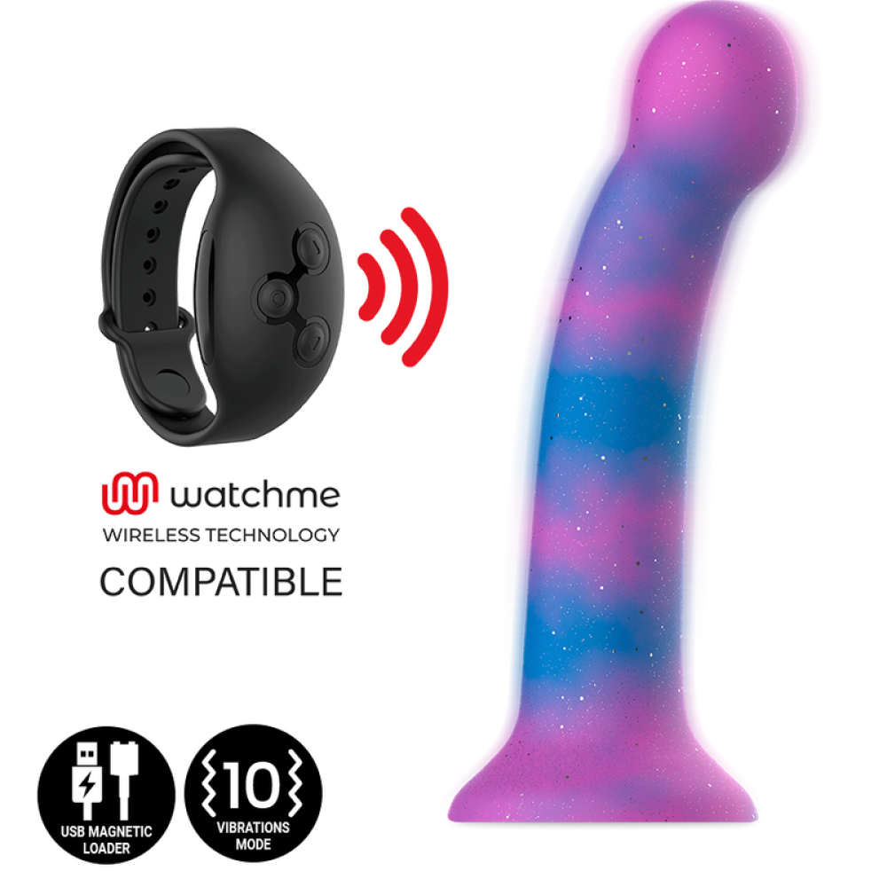 Dion Galactic Small Vibrating Silicone Dildo with Brocade