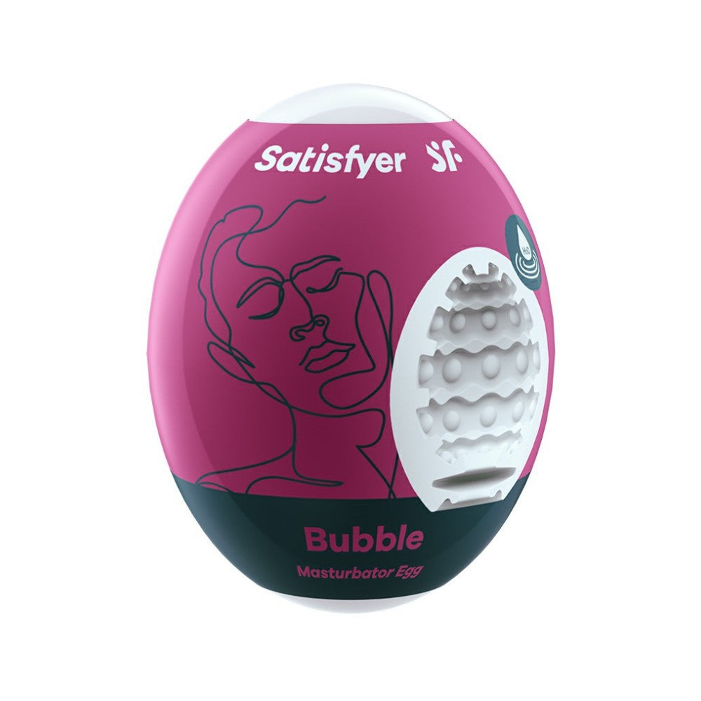 Discreet masturbator-egg with internal Bubble relief