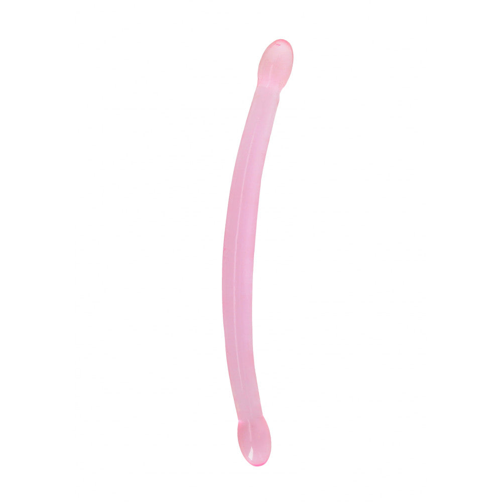 Double Jelly Dildo Real Rock Crystal Clear 17" Pink