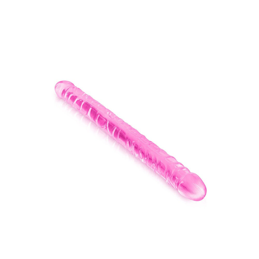 Double flexible jelly dildo Pure Jelly pink 34 cm.