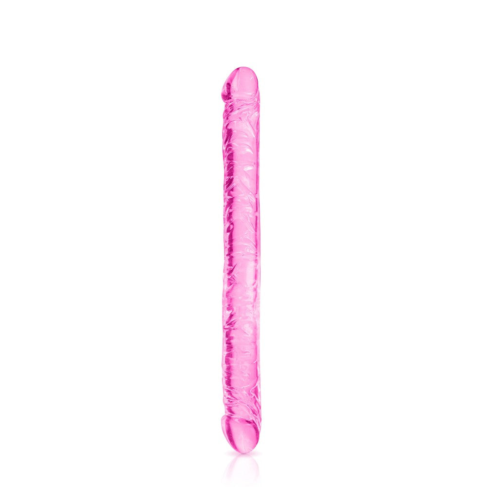 Double flexible jelly dildo Pure Jelly pink 34 cm.