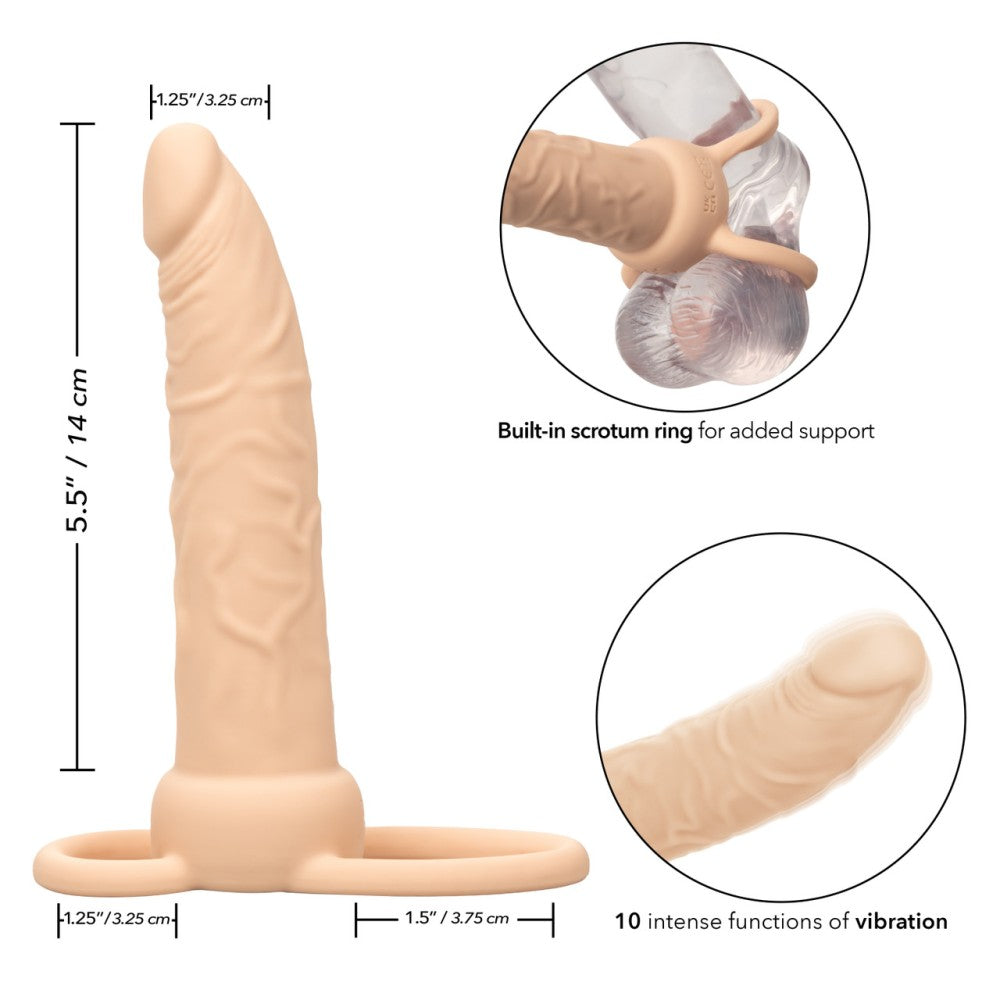 Dual Penetrator rechargeable silicone anal dildo with double cock ring