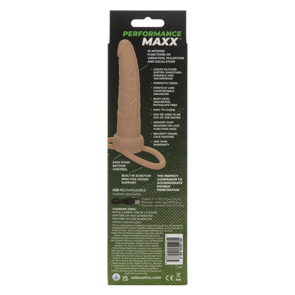 Dual Penetrator rechargeable silicone anal dildo with double cock ring