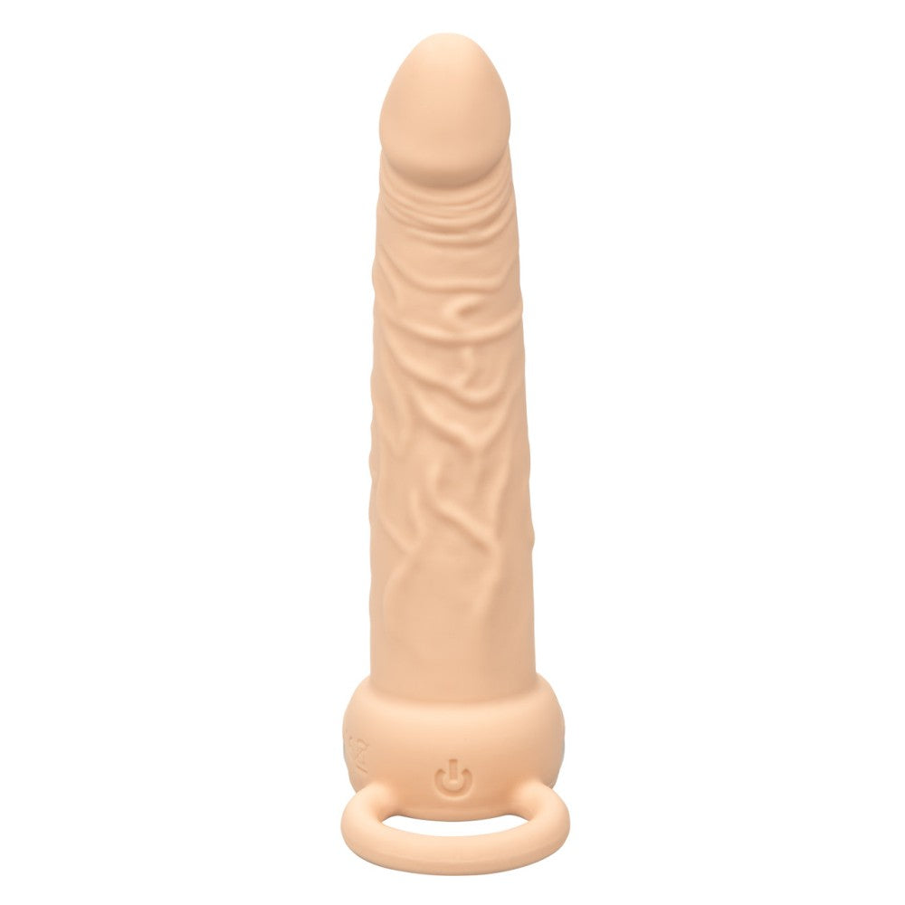 Dual Penetrator rechargeable silicone anal dildo with double cock ring