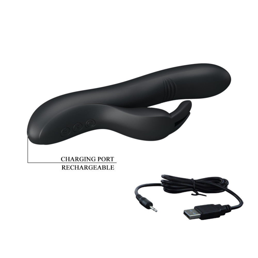 Dylan come hither rabbit vibrator black