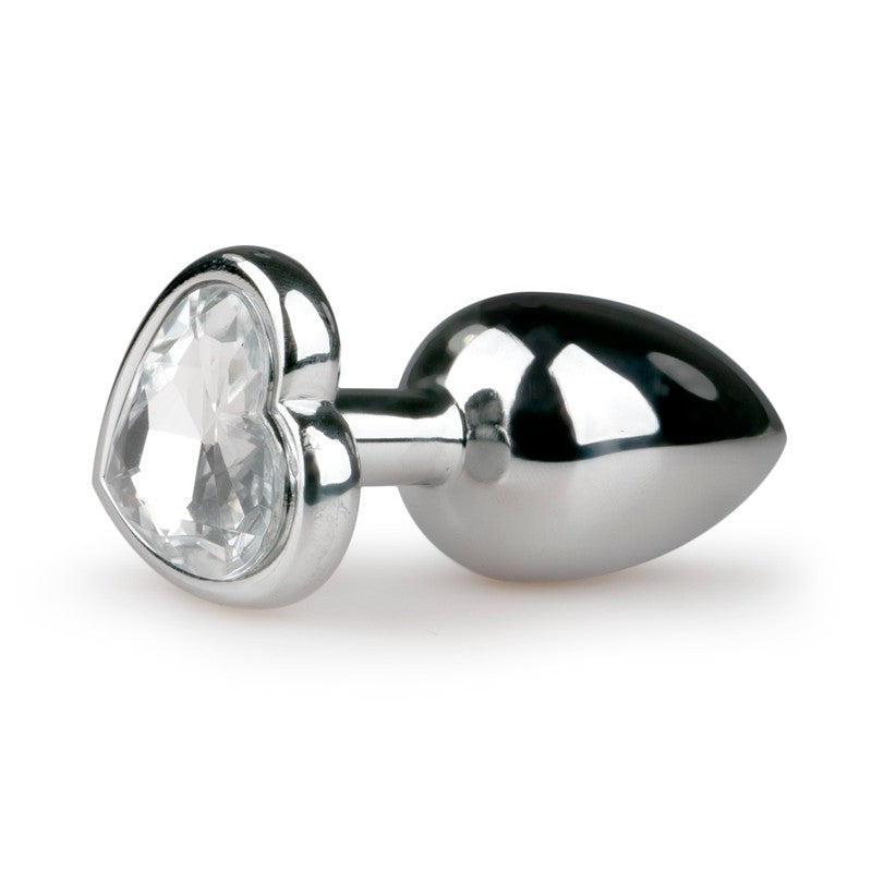 EasyToys metal butt plug with crystal heart jewel