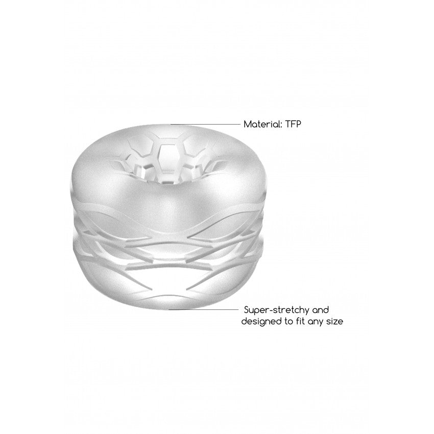 Elastic masturbator with double relief Sono #93 transparent