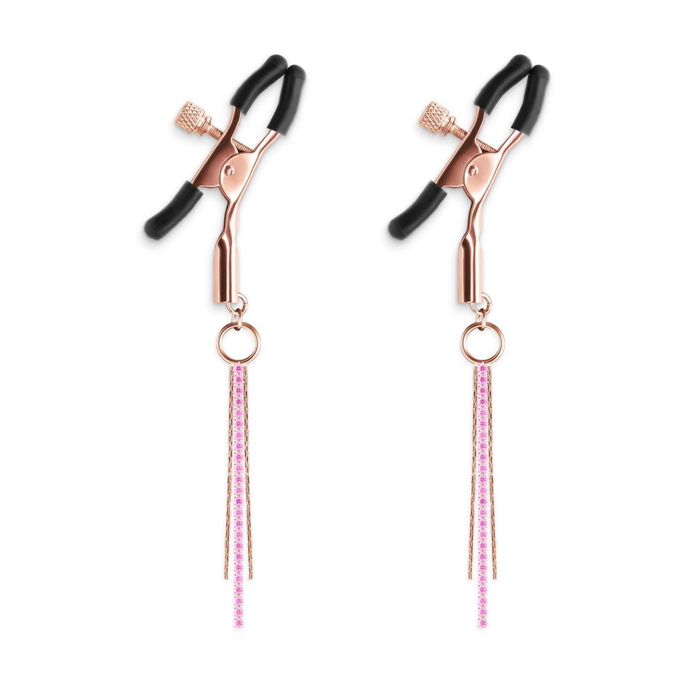 Embellished Breast Clips Bound NIpple Clamps Gold