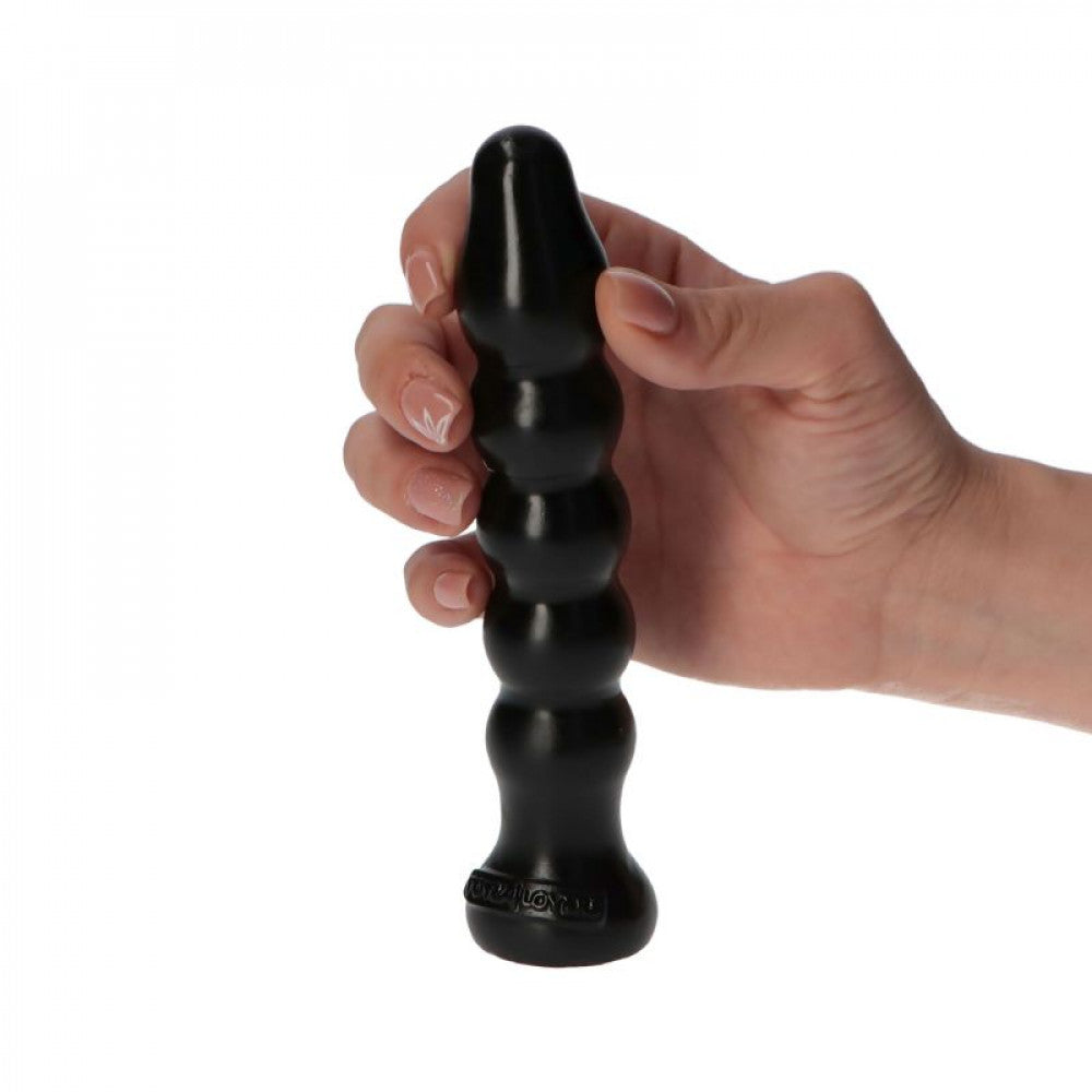 Embossed anal stimulator with vacuum base Gaio black