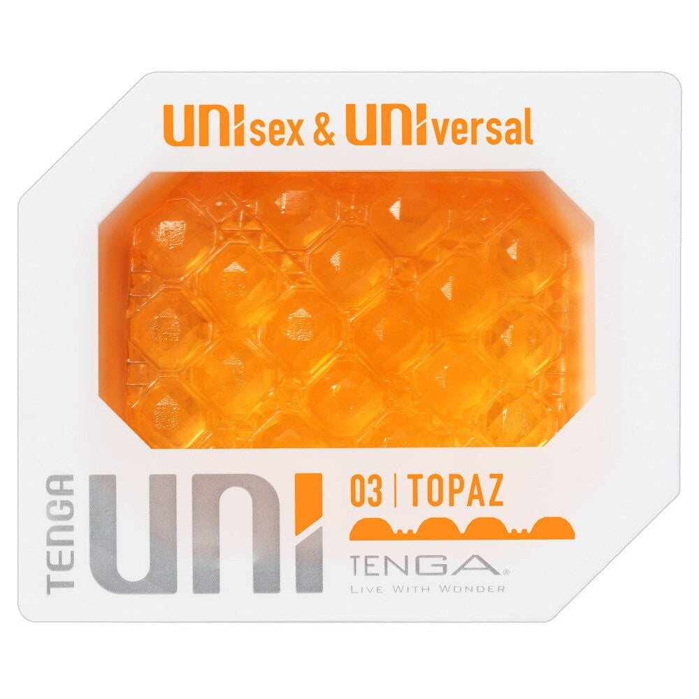 Embossed and compact unisex stimulator Tenga Uni Topaz