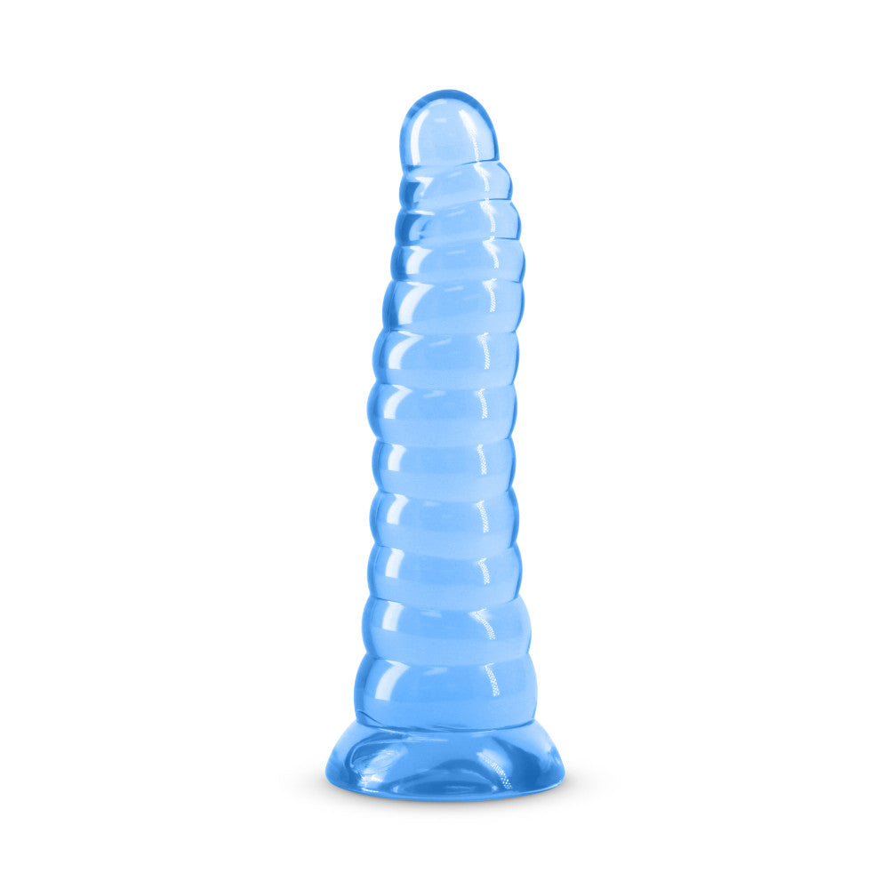 Embossed jelly dildo with vacuum base Fantasia Nymph blue