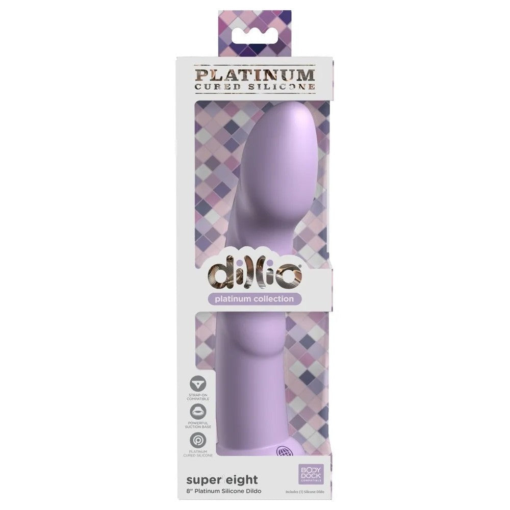 Embossed silicone Body Dock dildo Super Eight purple