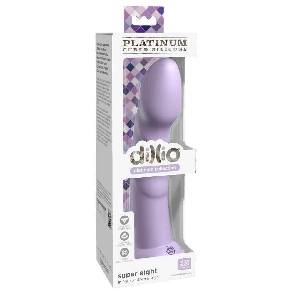 Embossed silicone Body Dock dildo Super Eight purple