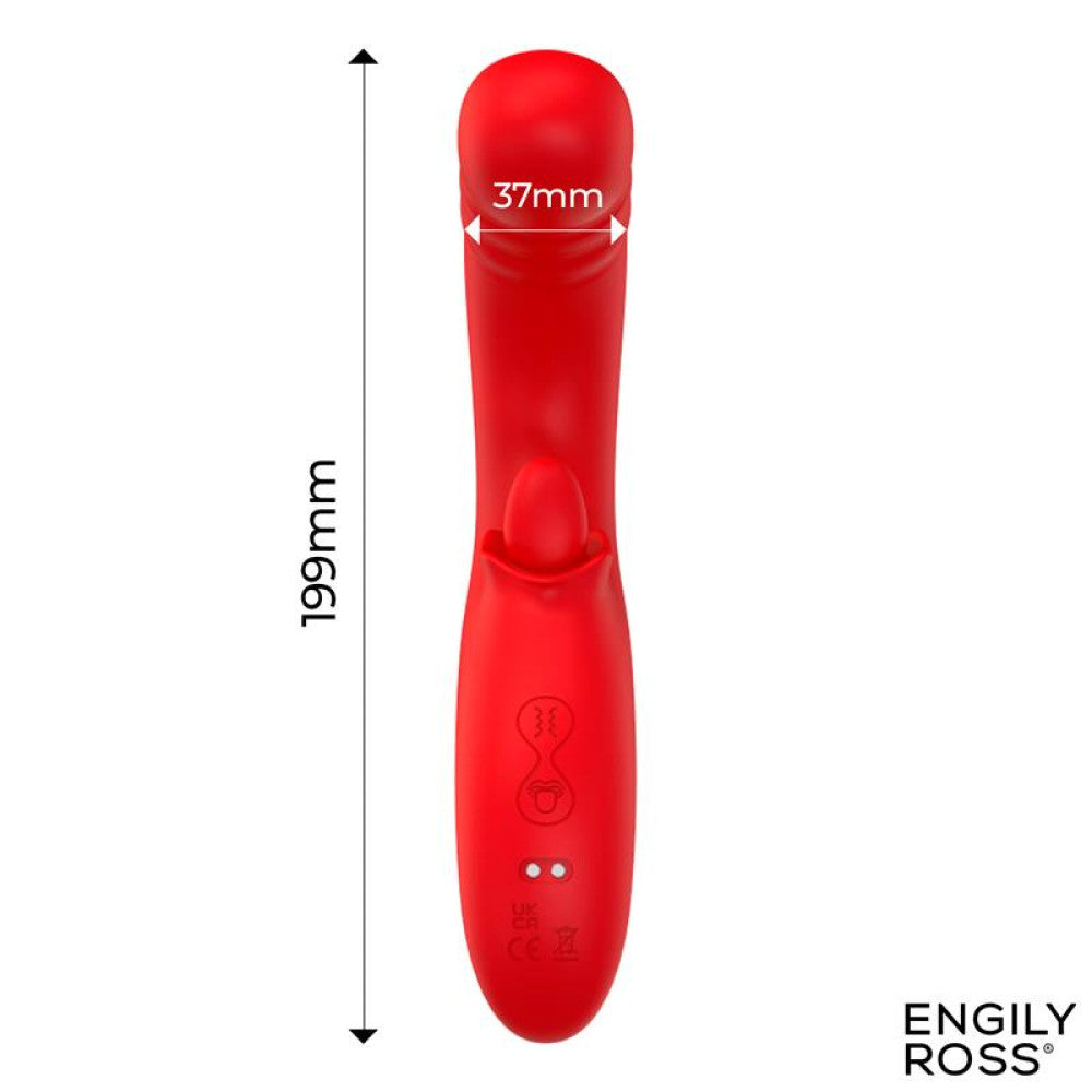 Engily Ross Drako Rechargeable Silicone G-Spot Thrusting Tongue Clitoris Stimulator