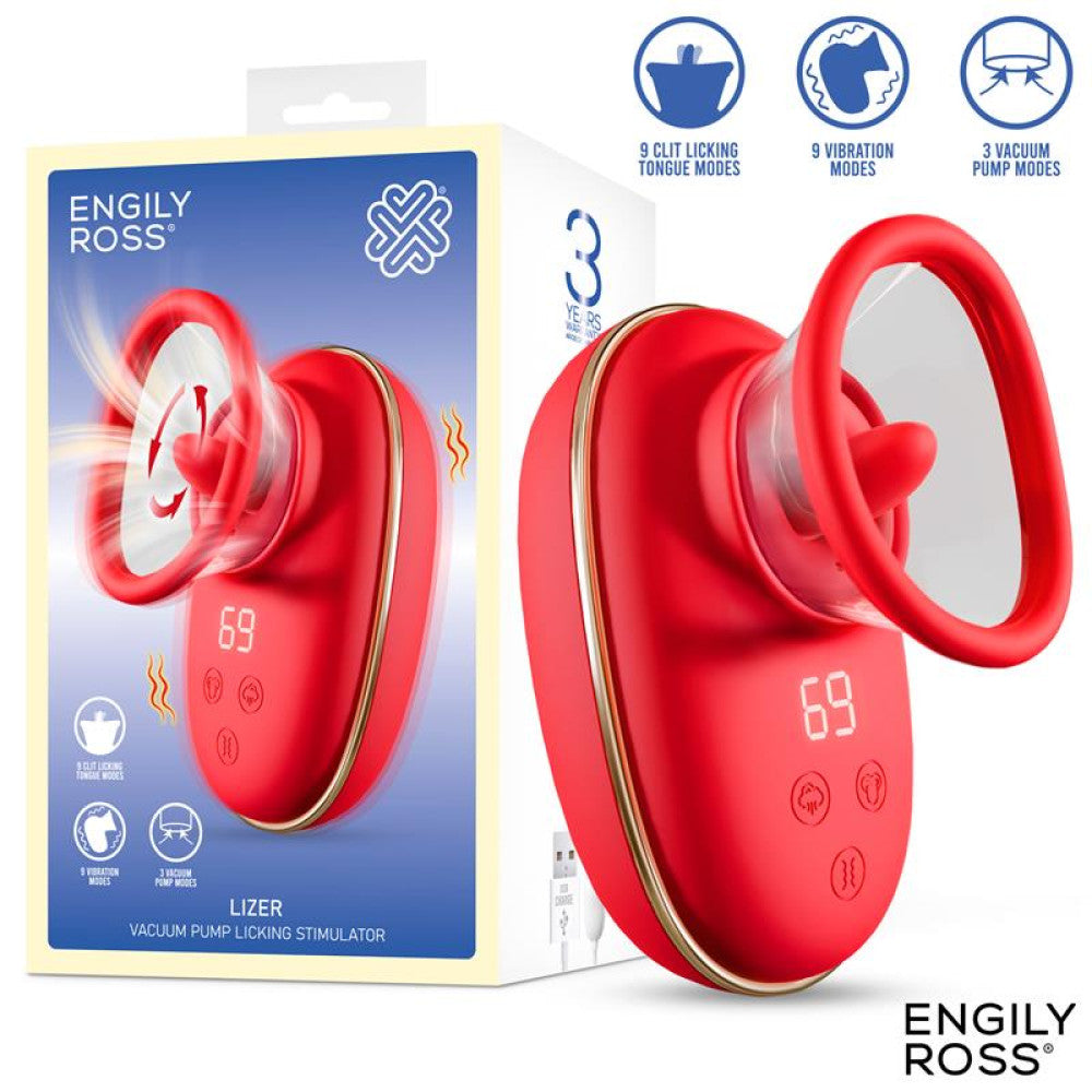 Engily Ross Lizer Deluxe Vibrating and Sucking Clitoris Stimulator - Rotating Tongue Pump