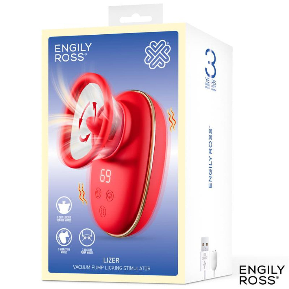 Engily Ross Lizer Deluxe Vibrating and Sucking Clitoris Stimulator - Rotating Tongue Pump