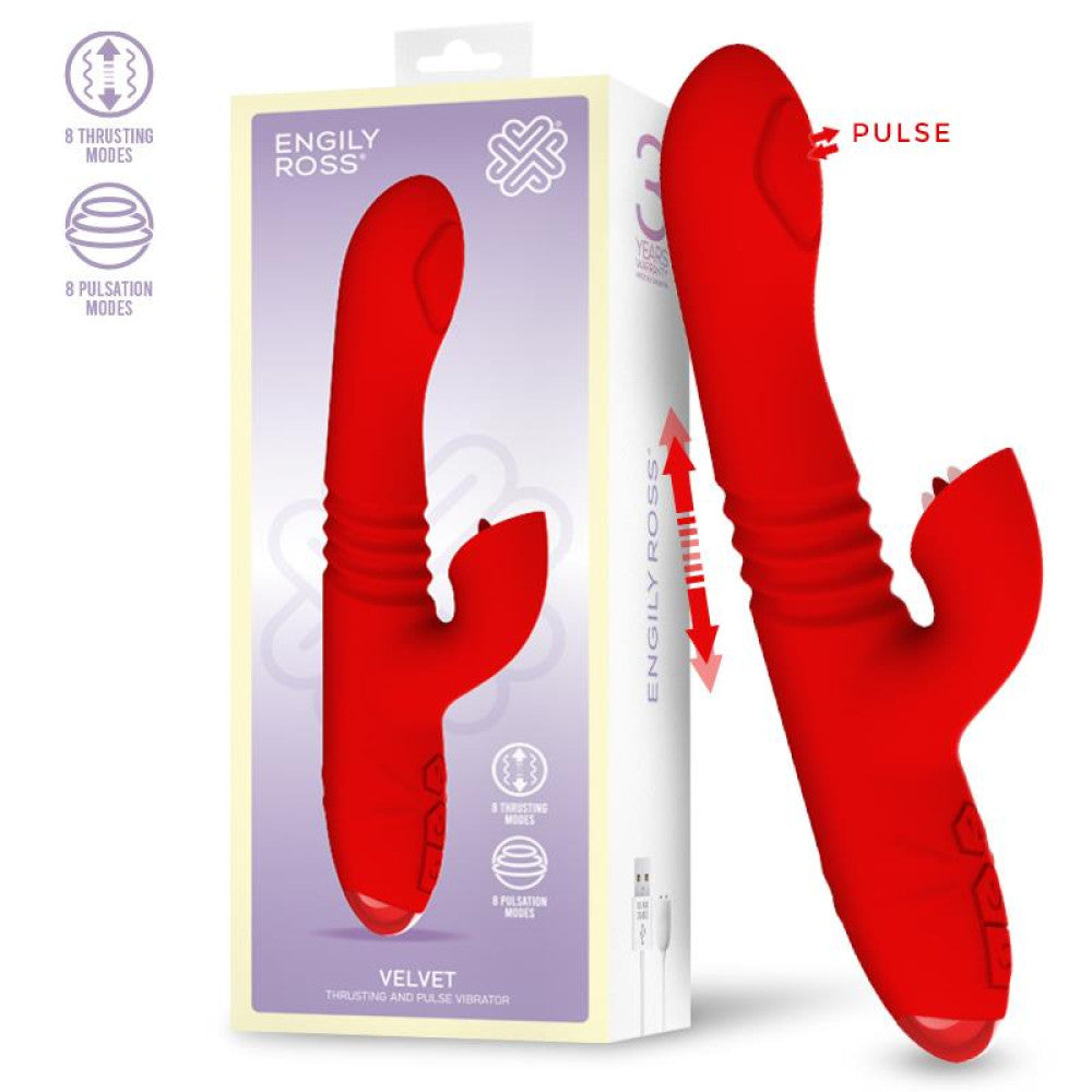 Engily Ross Velvet Red Clitoris Stimulator Tongue Thrusting Vibrator