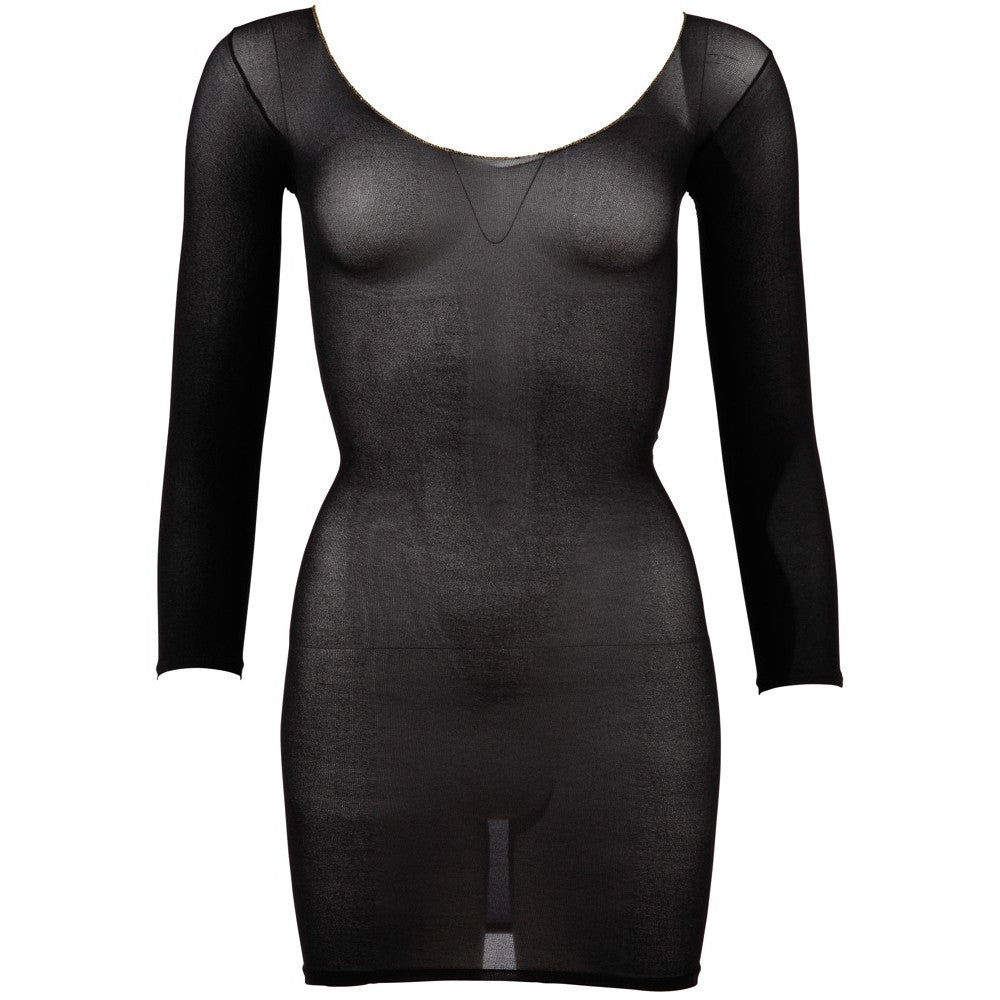Erotic Nylon Long Sleeve Mini Dress