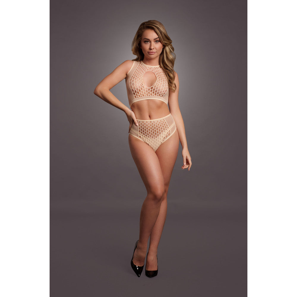 Erotic set of 2 pcs Le Desir beige