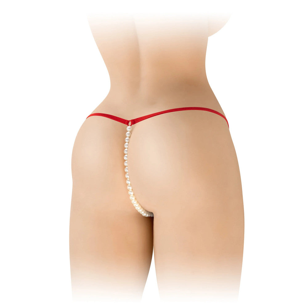 Erotic thongs with pearls Venusina red