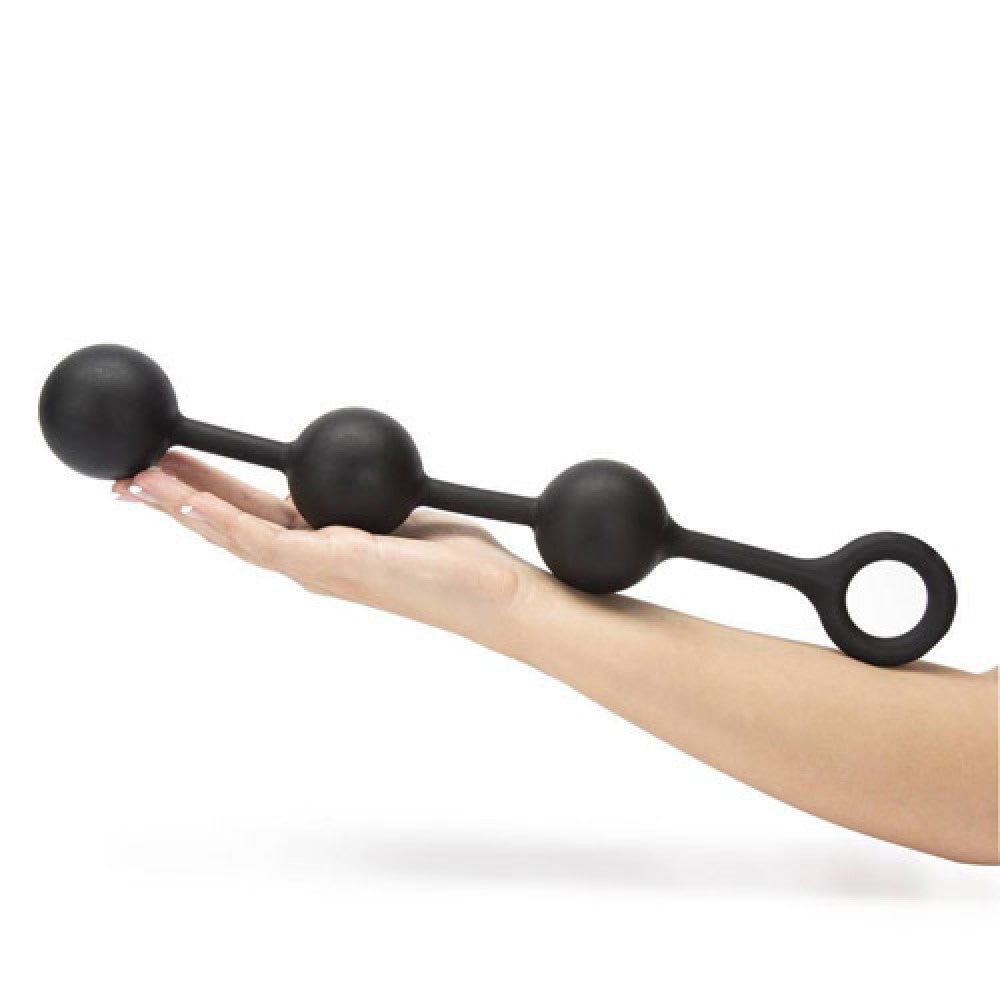 Extra large anal beads silicone beads 35 cm. black