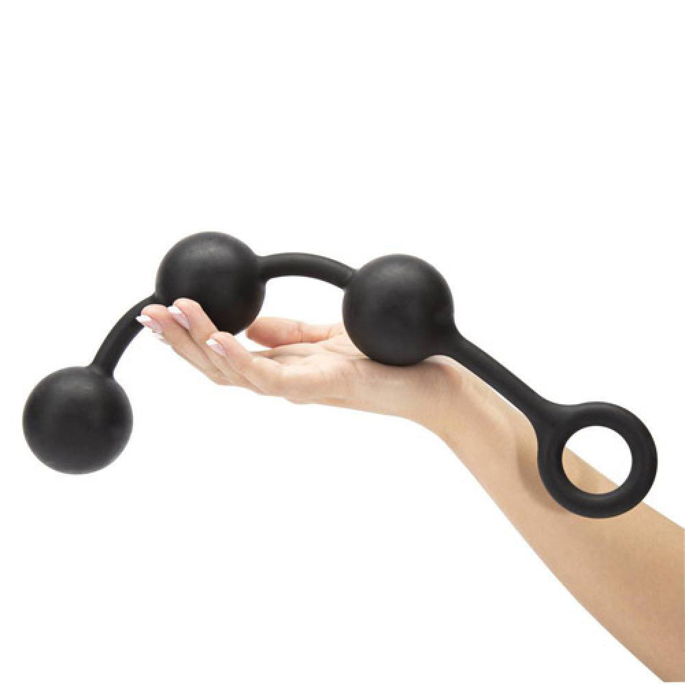 Extra large anal beads silicone beads 35 cm. black