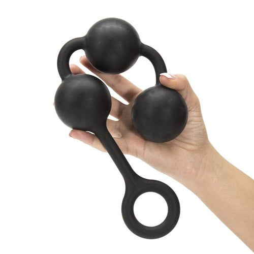 Extra large anal beads silicone beads 35 cm. black