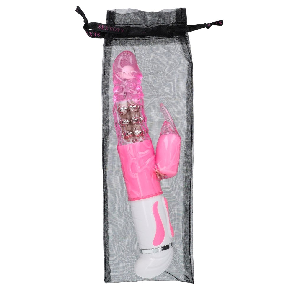 Fascination pearl rabbit vibrator with rotating end