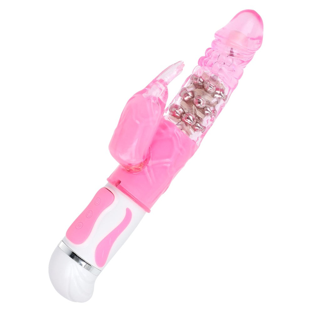 Fascination pearl rabbit vibrator with rotating end