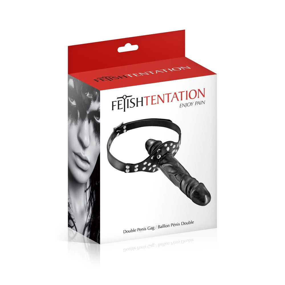 Fetish Tentation Mouthpiece with Dildo Black