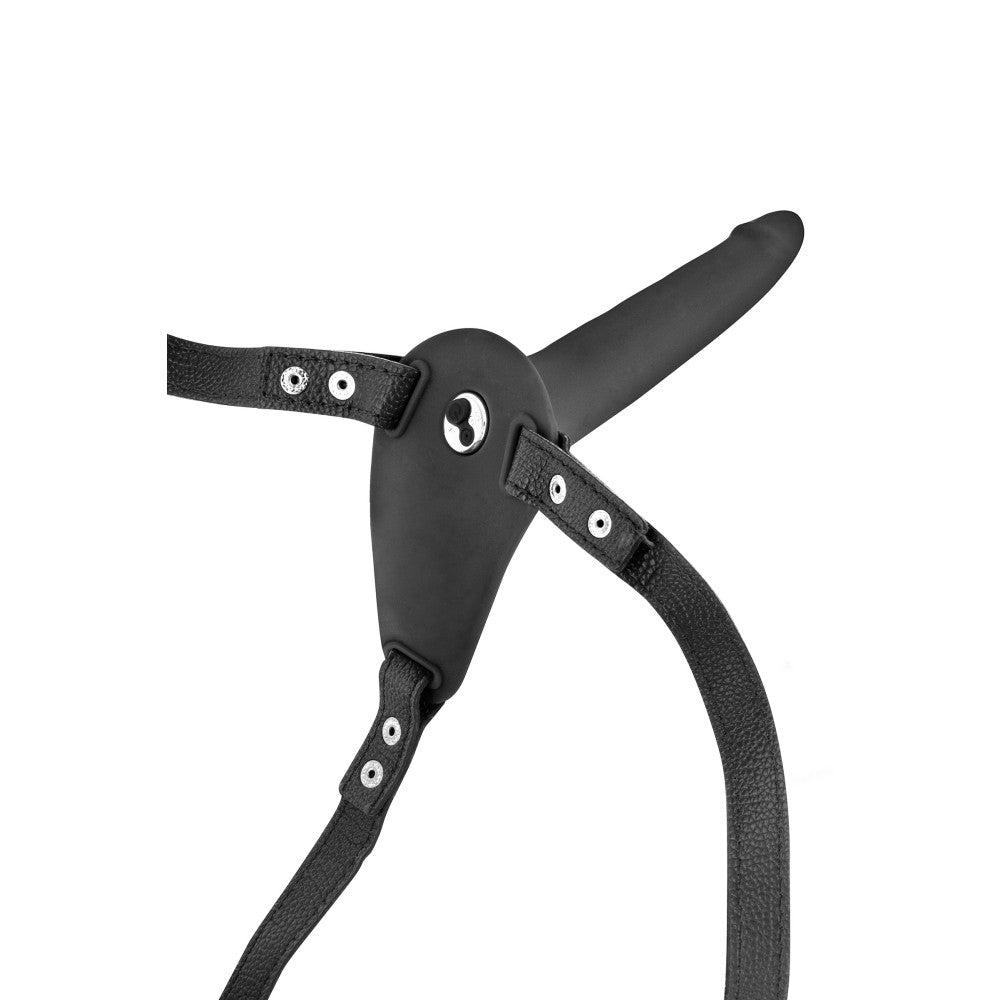 Fetish Tentation Silicone Vibrating Strap-on Belt with Dildo Black