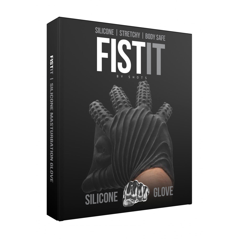 Fist It Glove Embossed Silicone Fisting Glove Black