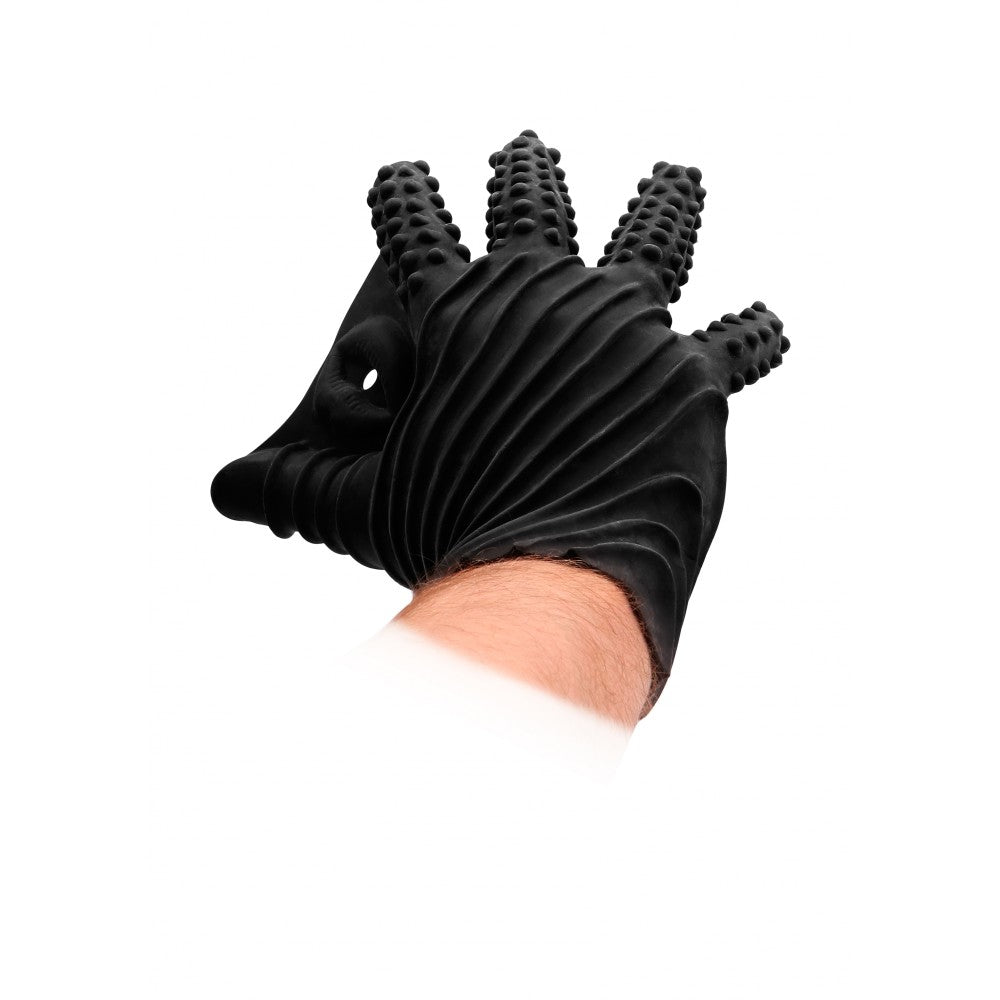 Fist It Glove Embossed Silicone Fisting Glove Black