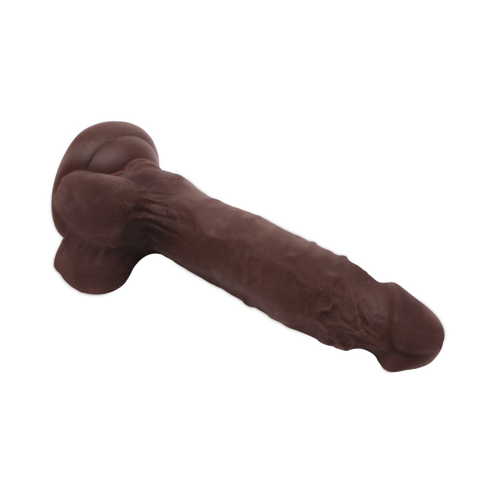 Flatterer Flexible Realistic Cyber Leather Dildo Brown