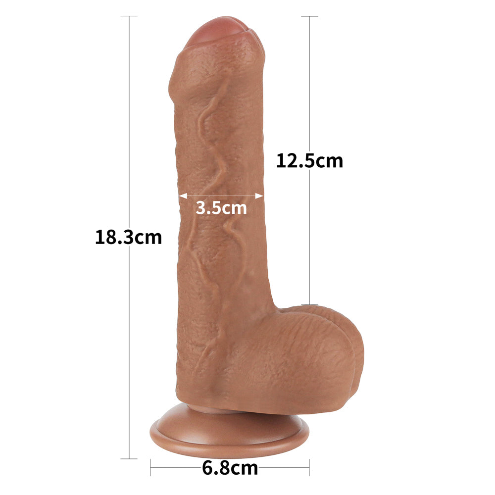 Flexible Realistic Uncut Dildo Vacuum Base Sliding Skin 7