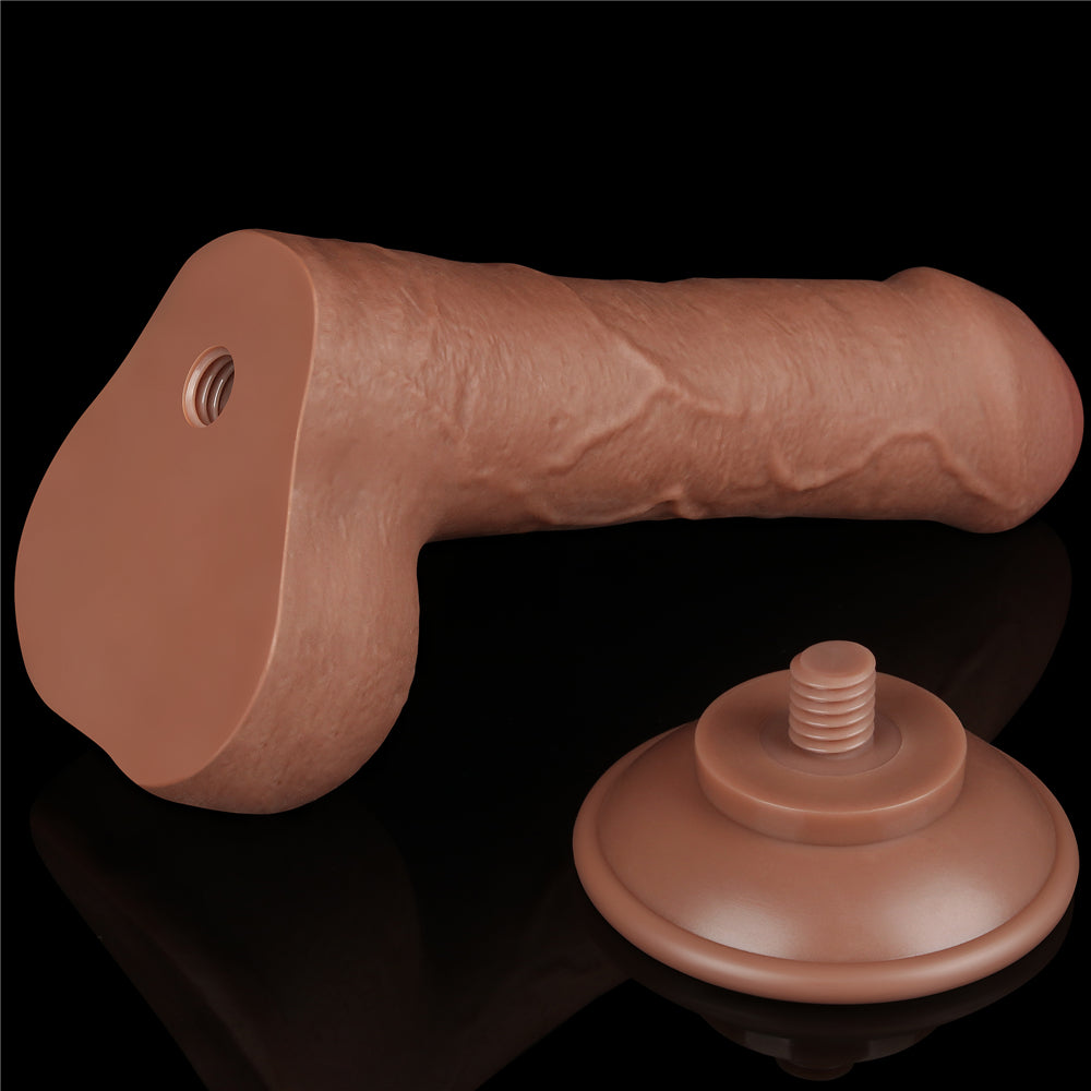 Flexible Realistic Uncut Dildo Vacuum Base Sliding Skin 7