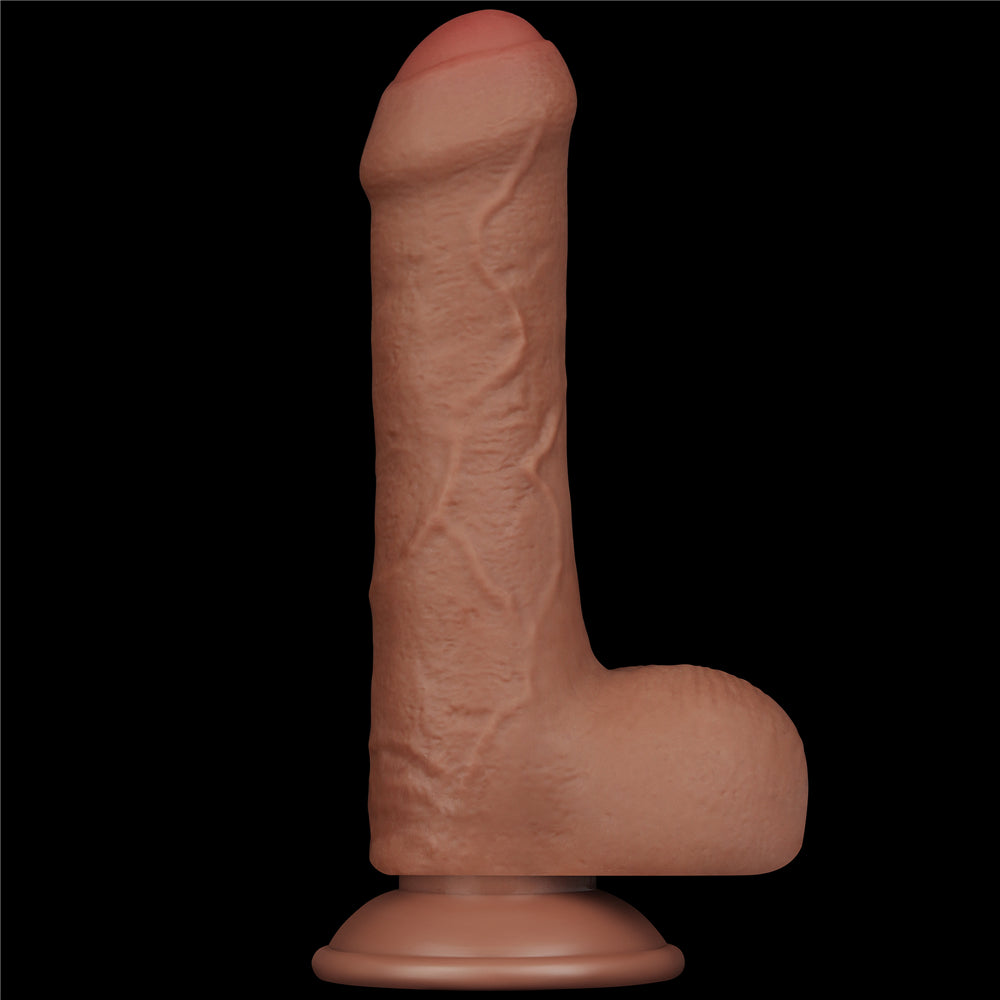 Flexible Realistic Uncut Dildo Vacuum Base Sliding Skin 7