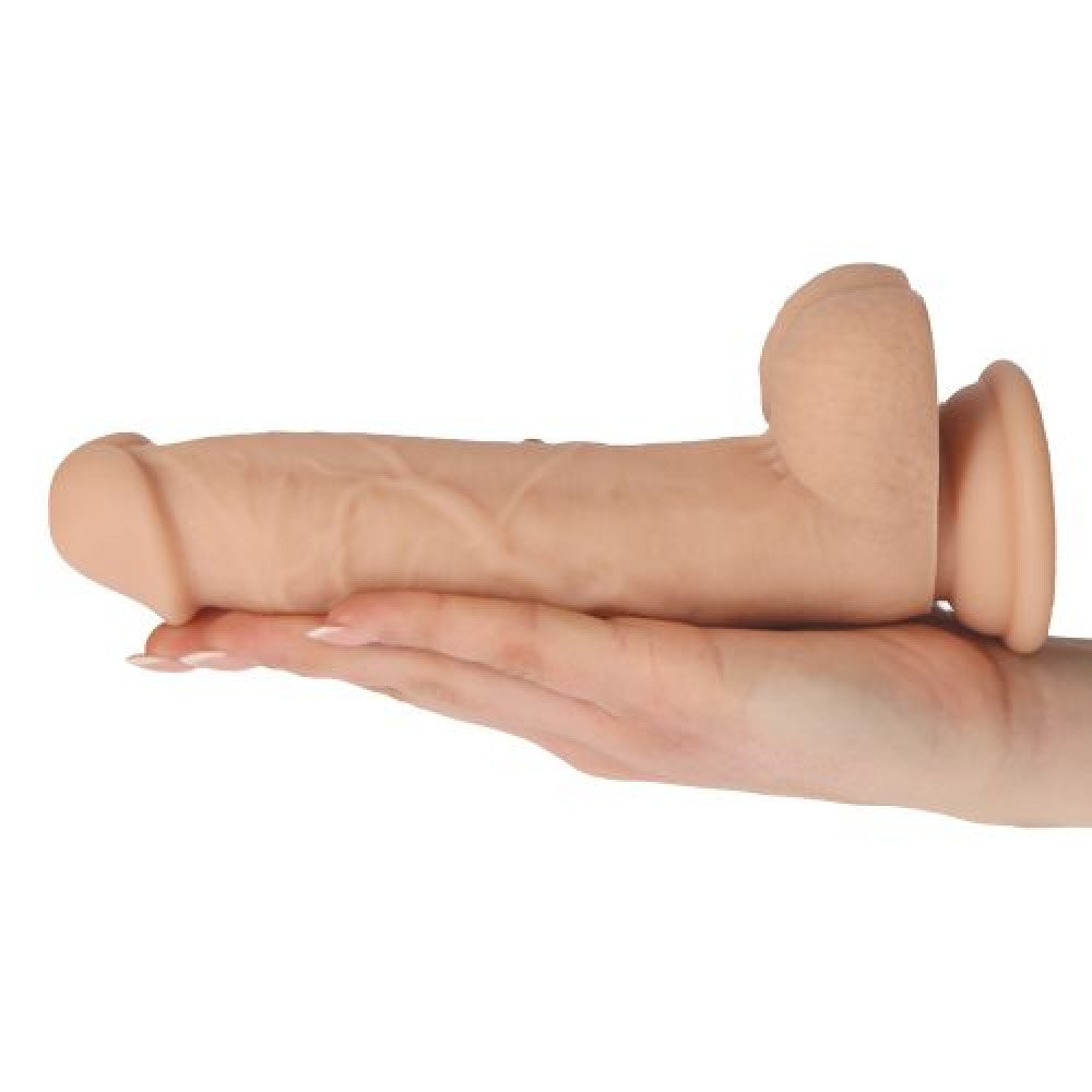 Flexible dildo with a vacuum base made of 100% silicone Brush Flesh