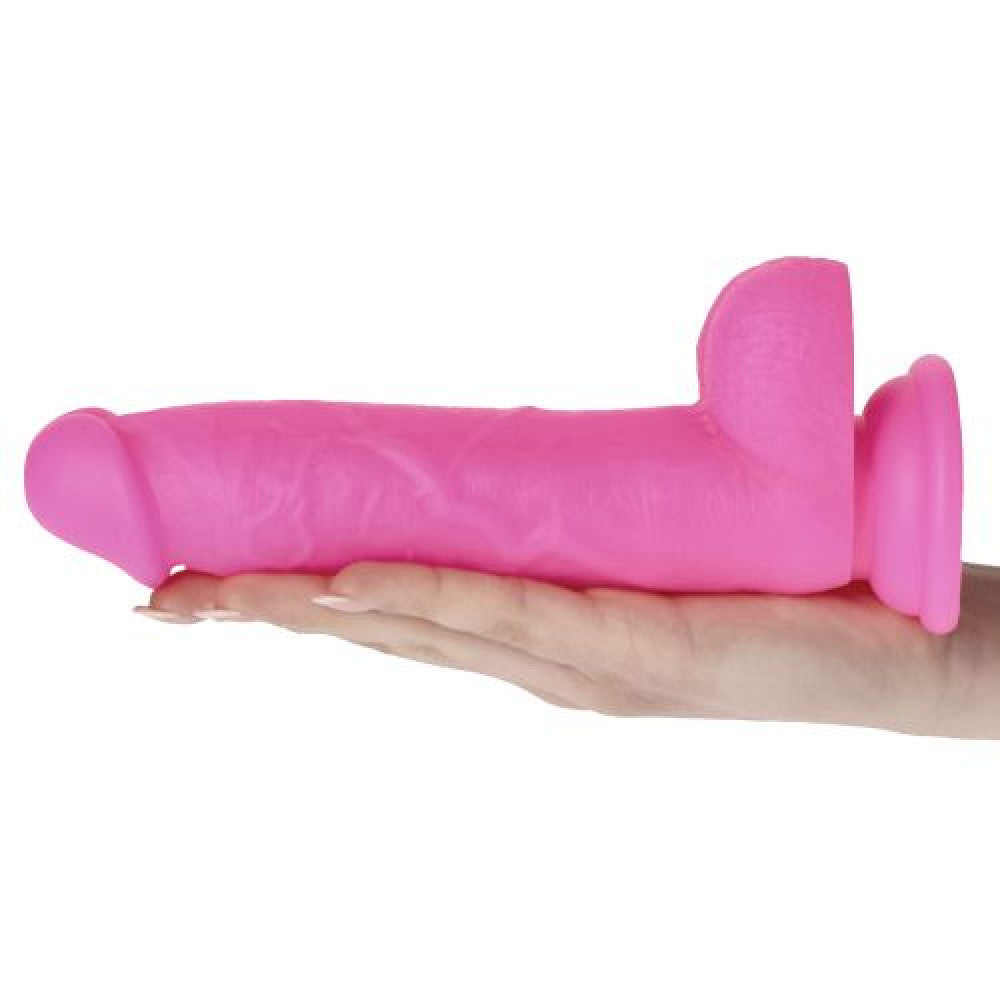 Flexible dildo with vacuum base made of 100% silicone Brush Pink