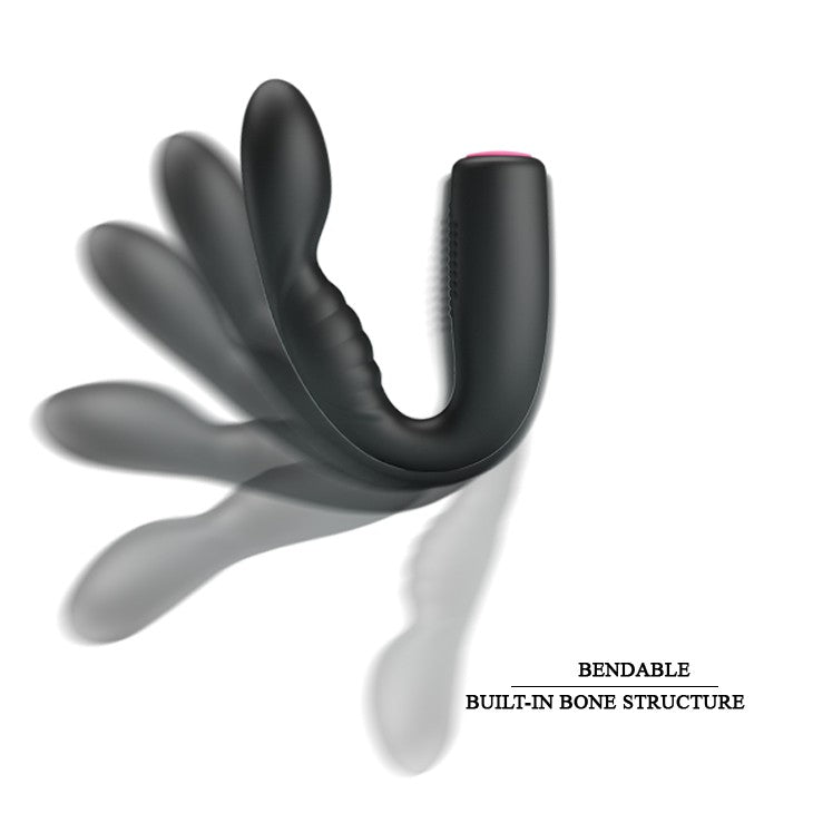 Flexible multifunctional vibrating massager made of silicone Quintion black