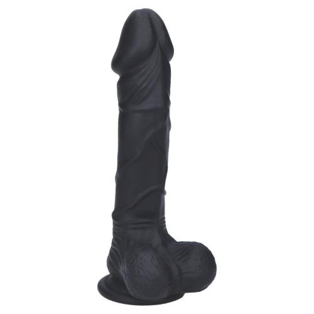 Realistic Suction Cup Silicone Dildo 9" Berry Black