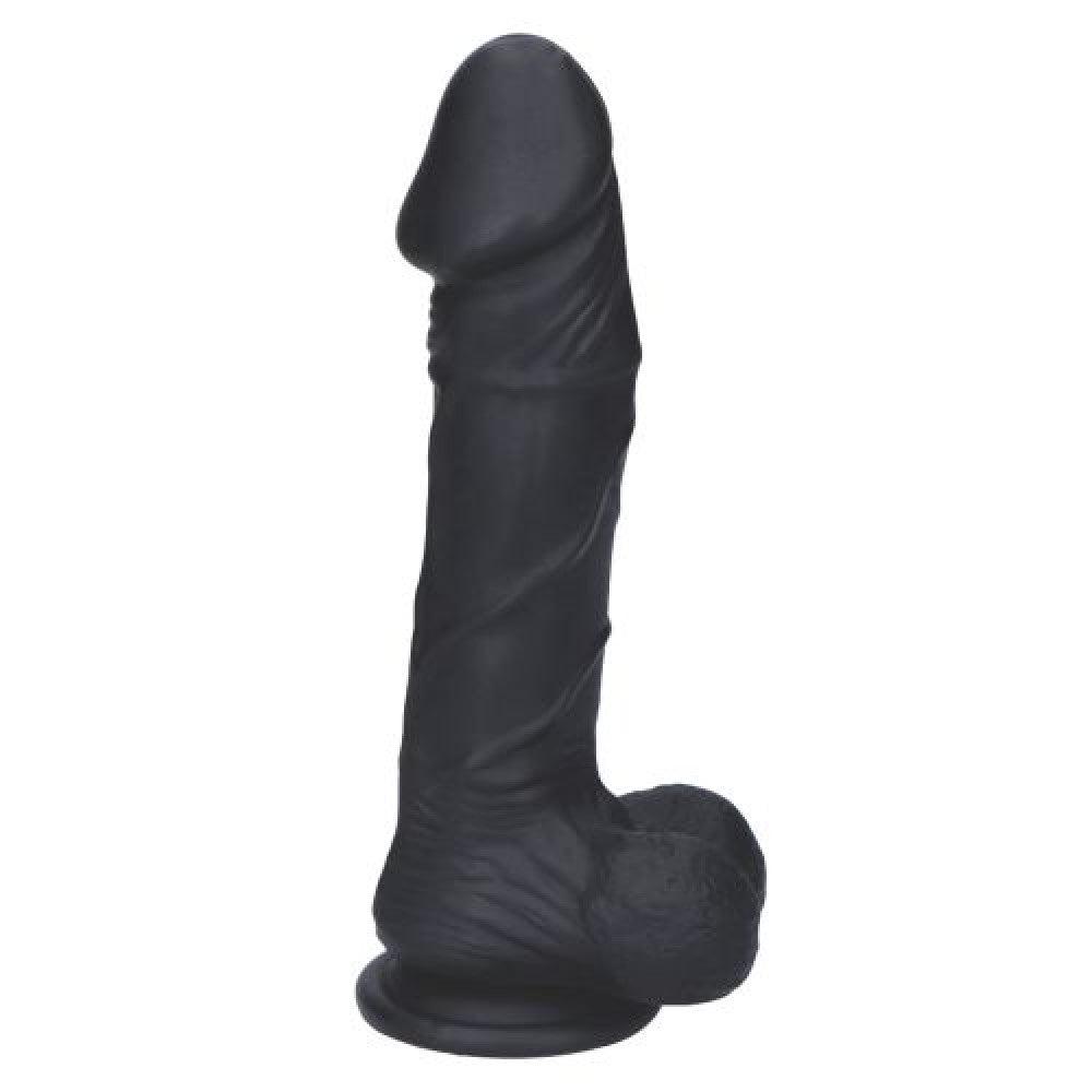 Realistic Suction Cup Silicone Dildo 9" Berry Black