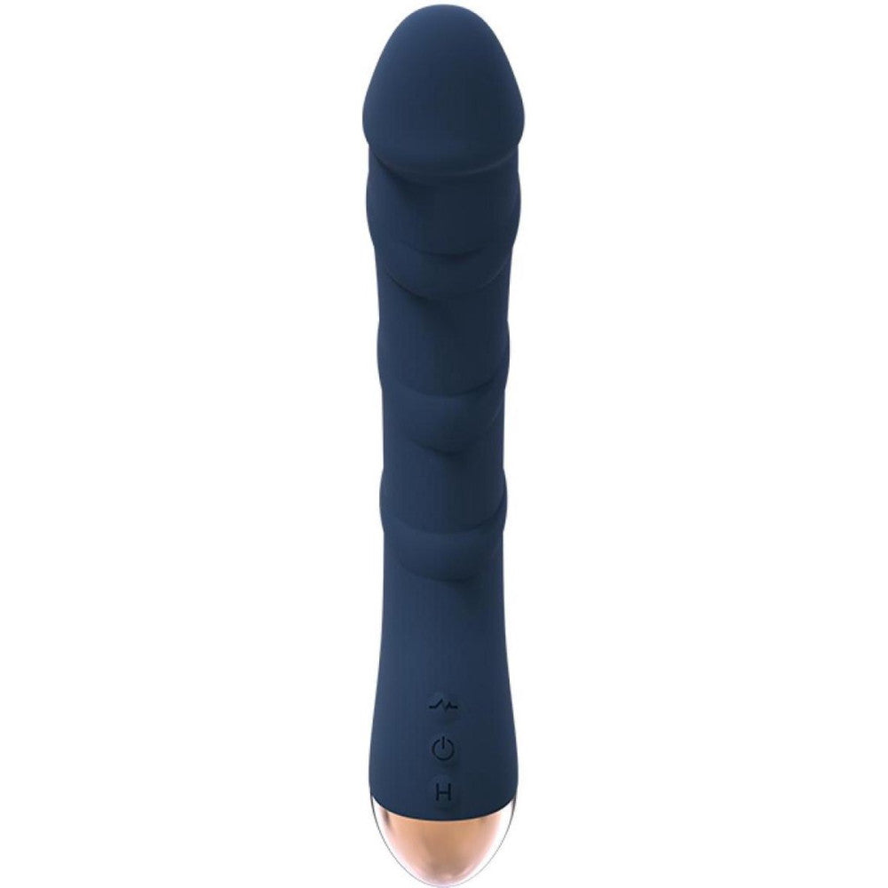 Flexible rechargeable silicone G-spot vibrator with Atlas heating function