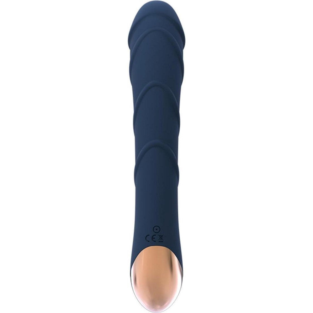 Flexible rechargeable silicone G-spot vibrator with Atlas heating function