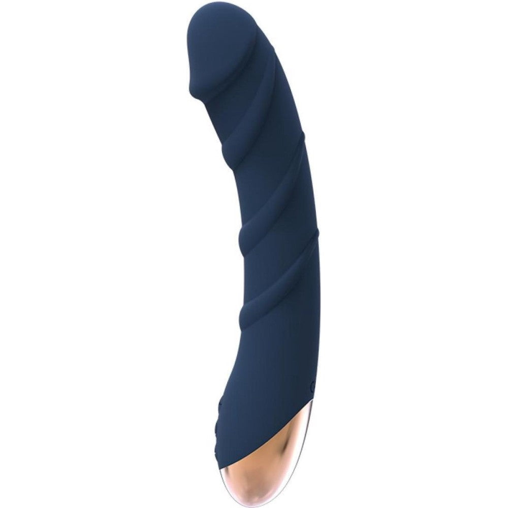 Flexible rechargeable silicone G-spot vibrator with Atlas heating function