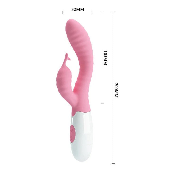 G-spot rabbit vibrator made of silicone Hyman pink