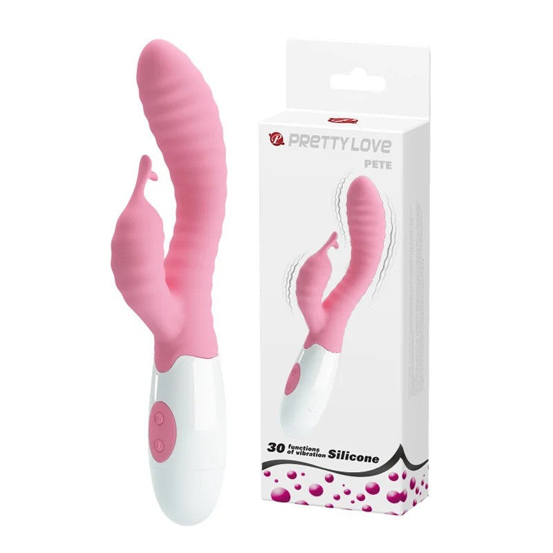 G-spot rabbit vibrator made of silicone Hyman pink